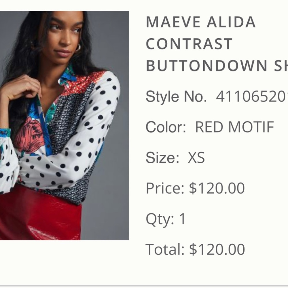 Women’s button down Maeve Alida shirt
